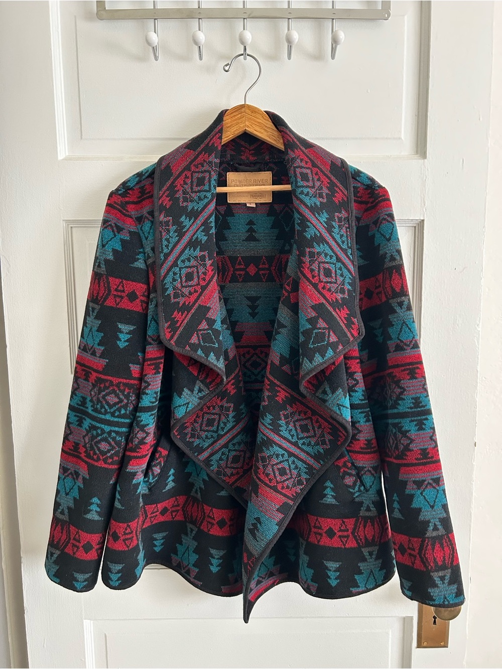 🧥 [Powder River Outfitters] Coat Jacket, Wool Blend, Shawl Collar, Size L, EUC
